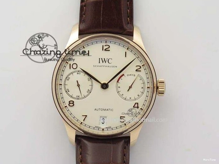 MIROTIME 0407 Portuguese IW544404 SS Gray Dial On Black Leather Strap A Practical 7259